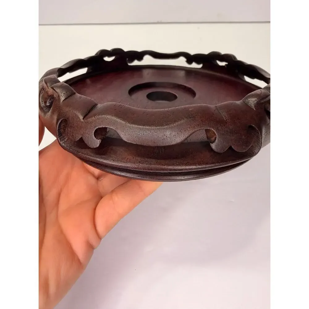 Vintage Chinese Carved Rosewood Vase Planter Display Stand